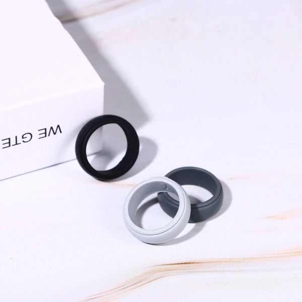 7 Pack Silicone Wedding Ring Men Women Rubber Band Gym Sports size #7-14 Carousel 14