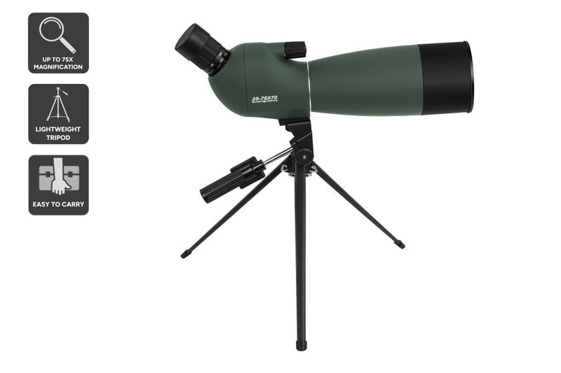 Kogan 25-75x70 Spotting Scope with Tripod and Phone Adapter Set Carousel 1