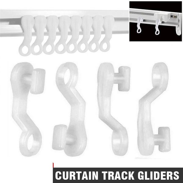 100PCS Curtain Track Gliders Extendable Universal Slider Runners Rail Hooks Carousel 1