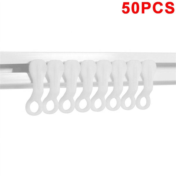 50pcs Curtain Track Gliders Extendable Universal Slider Runners Rail Hooks Carousel 13