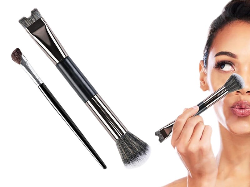 2-In-1 Nose Contour Brushes Brush Fluffy Brush Angled Tilt Brush Nose Brushes Carousel 1