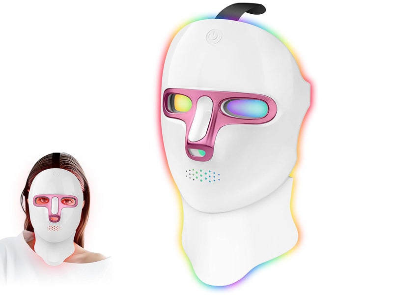 2X USB Rechargeable 7 Colors LED Facial Light Therapy Mask for Face and Neck Carousel 1