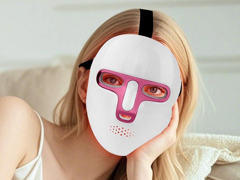 2X USB Rechargeable 7 Colors LED Facial Light Therapy Mask for Face and Neck Carousel 7