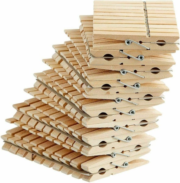 Pack of 60 Solid Wooden Clothes Pegs Clips Washing Line Airer Rotary Dry Laundry Carousel 1