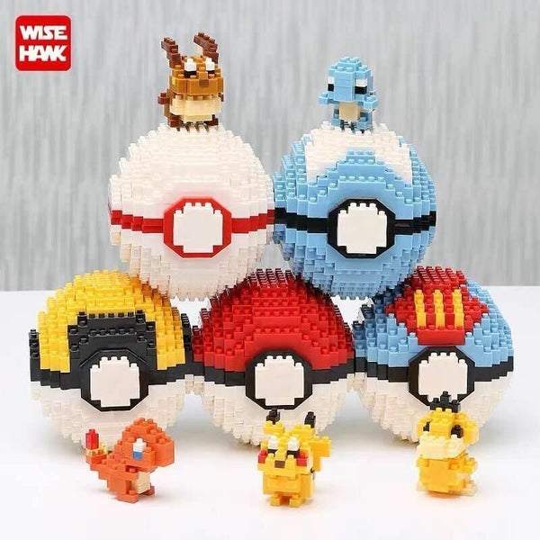 Unique Poke'mon Picachu Pokeball Compatible Mini Nano Blocks Toy Gift Carousel 1