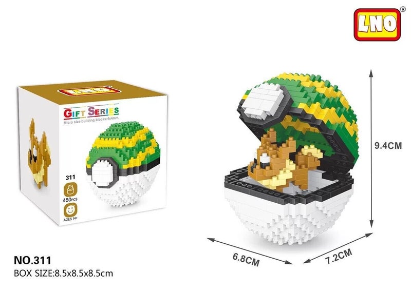 Unique Poke'mon Picachu Pokeball Compatible Mini Nano Blocks Toy Gift Carousel 14