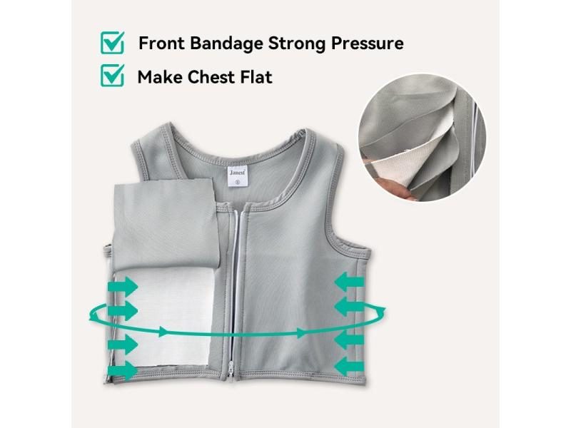 Chest Binder With Front Zipper Short Breathable For Lesbian Carousel 1