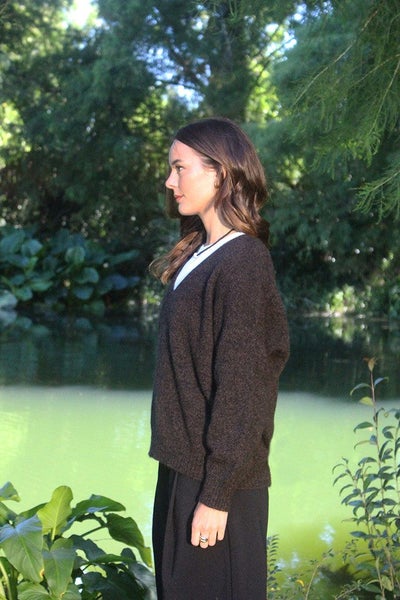 Possum Merino Cavern V Neck Jumper Carousel 12