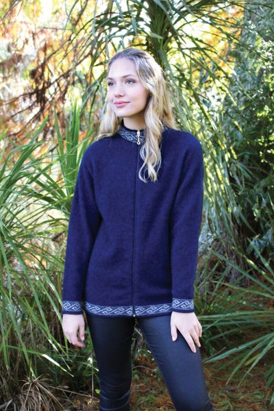 Possum Merino Motif Zip Cardigan Carousel 1
