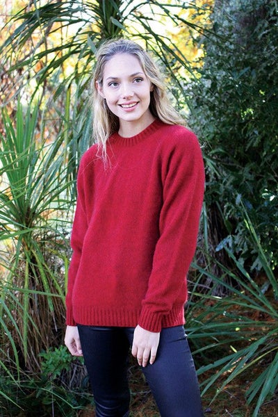 Possum Merino Ladies Classic Crew Neck Jumper Carousel 17