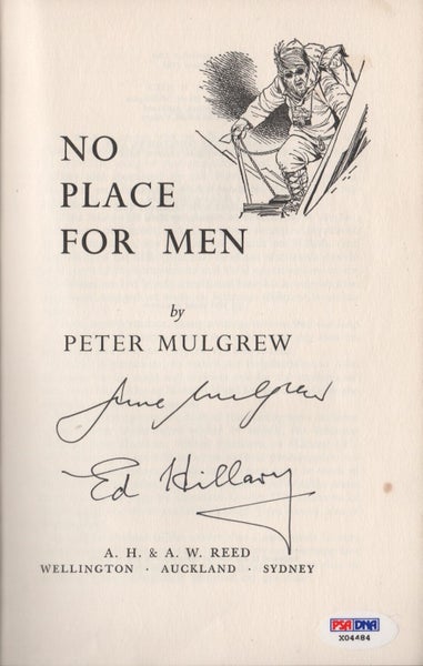 "NO PLACE FOR MEN" 1ST ED SIGNED BOOK SIR ED HILLARY & LADY JUNE HILLARY + AUTH Carousel 2