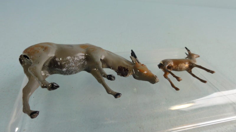 Vintage Britains Zoo Lead Animals: Gazelle & Eland Bull Carousel 6