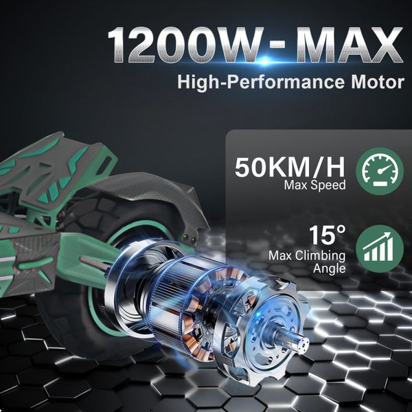 Promo! Strong Climbing Ability 1200W 50KM/H Up to 50KM E- Scooter G2 PRO Carousel 2