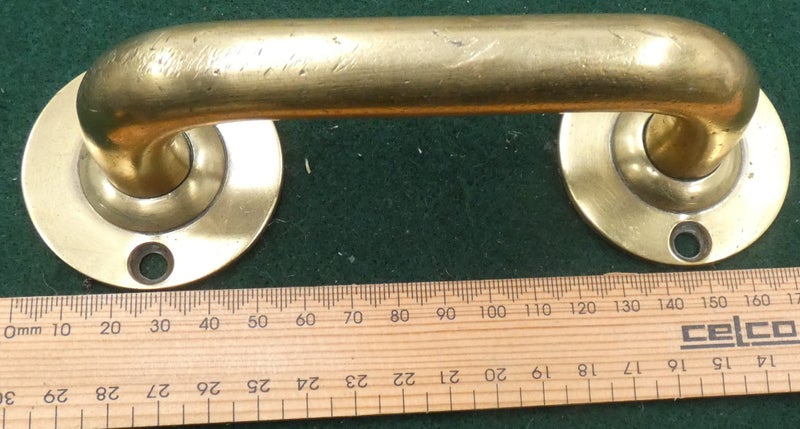 Rather RARE & old MASSIVE Brass ANTIQUE Safe DOOR HANDLE One of only TWO listed Carousel 4