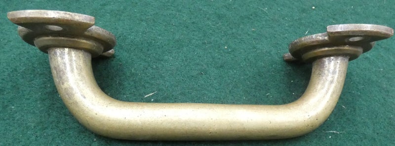 Rather RARE & old MASSIVE Brass ANTIQUE Safe DOOR HANDLE # 2 of only TWO listed Carousel 4