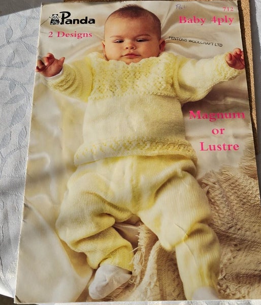 Panda Baby 4ply Leggings & Jumper set Knitting Pattern Prem - 9 mths Carousel 1