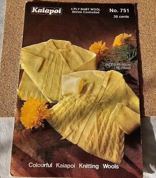 Vintage Kaiapoi 4ply Matinee Coats Knitting Pattern Carousel 1