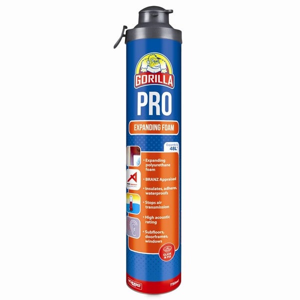 Gorilla Pro Expanding Foam Click & Fix 750ml "CLEAREANCE" Carousel 1