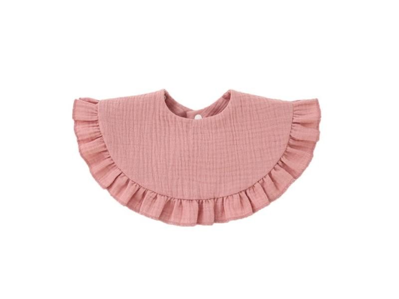 Baby Gauze Feeding Drool Bib Ruffle Solid For Toddler Kids Bibs Korean Style Carousel 1