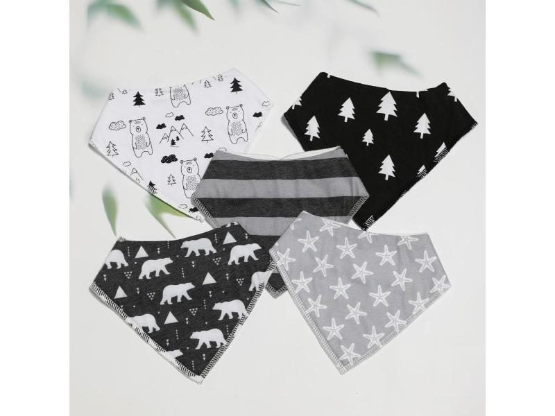 100 Cotton Newborn Adjustable Triangle Saliva Towel Baby Bibs Carousel 1