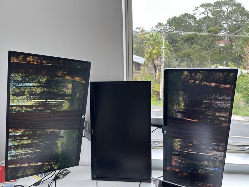 3 Monitors and Office Chair Bundle - 2 x LG 1 x HP Monitors & Arm & Office Chair62863222621185113