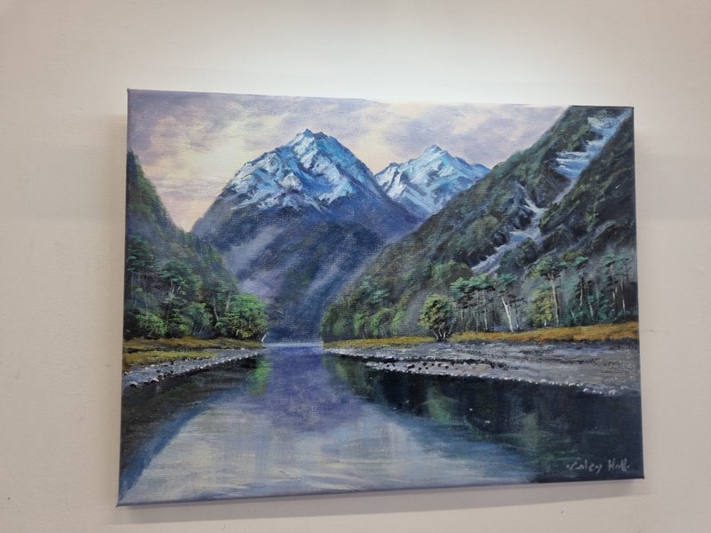 Eglinton River Fiordland - Caley Hall Fine Art Original Oil Painting Carousel 2