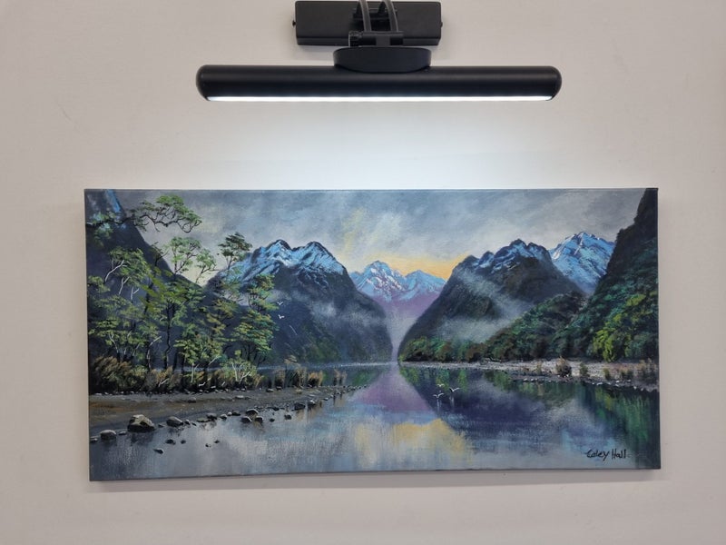 Sun Sets West Fiordland - Caley Hall Fine Art Original Oil Painting Carousel 1