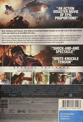 Deepwater Horizon - Mark Wahlberg, Kurt Russell, John Malkovich DVD Region 4 Carousel 2