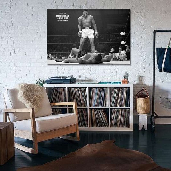 Framed $1 RESERVE 1 Panel Canvas Art Print - Muhammad Ali Carousel 2