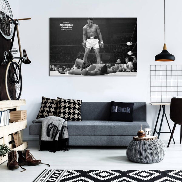 Framed $1 RESERVE 1 Panel Canvas Art Print - Muhammad Ali Carousel 3