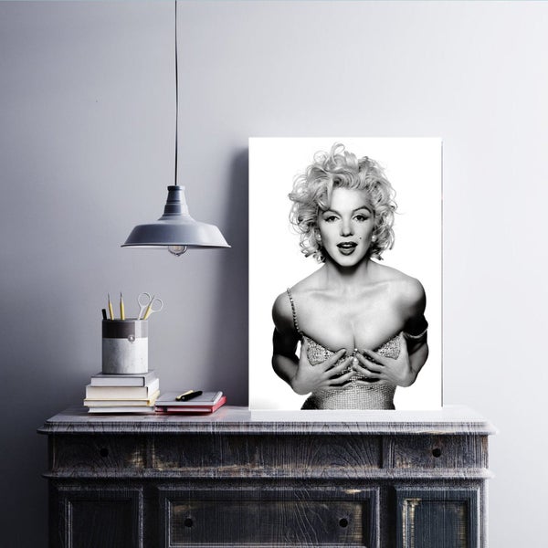 Framed $1 RESERVE 1 Panel Canvas Art Print - Marilyn Monroe Carousel 2