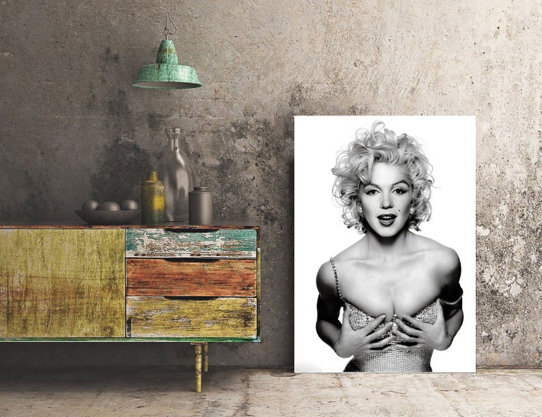 Framed $1 RESERVE 1 Panel Canvas Art Print - Marilyn Monroe Carousel 3