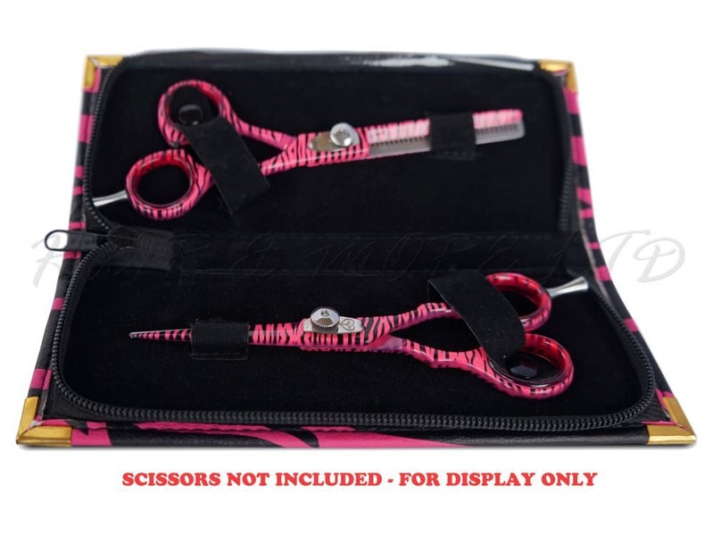 NEW Love Your Hair Leatherette Scissor Case - Pink/Black Zebra Carousel 2
