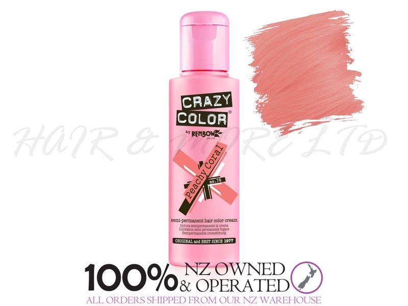 Renbow Crazy Color Semi Permanent Hair Colour - Peachy Coral 100ml, Brand New!! Carousel 1