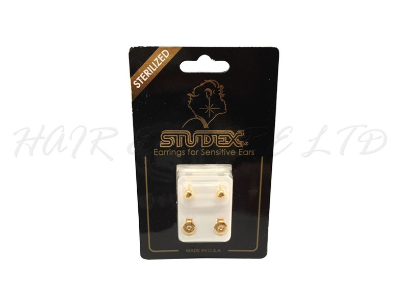 Studex Gold Plated Ball Stud Earrings, 1 Pair - Regular Size 3mm **MADE IN USA Carousel 2