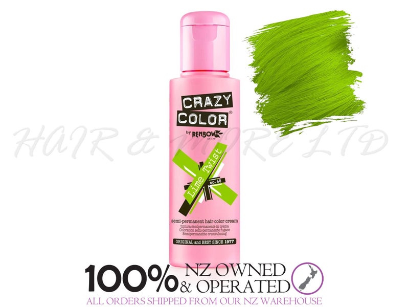 Renbow Crazy Color Semi Permanent Hair Colour - Lime Twist 100ml, Brand New!! Carousel 1