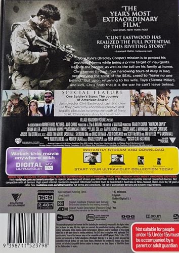 American Sniper - Bradley Cooper, Sienna Miller DVD Region 4 Carousel 2