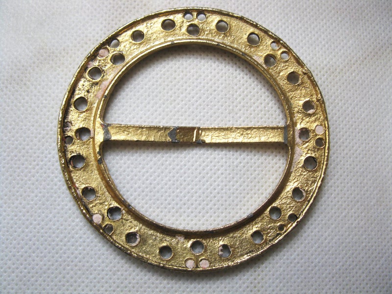 Ornate Gold-Tone Metal Vintage Belt Buckle Carousel 5