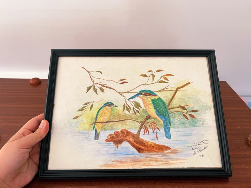 Vintage “Sacred Kingfisher” Original Art Work (Signed) Carousel 1