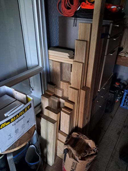 off cuts of wood, and some balustrades left over from renovation Carousel 1