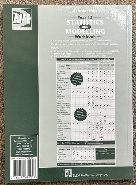 AME Scholarship Statistics and Modelling Workbook Carousel 2