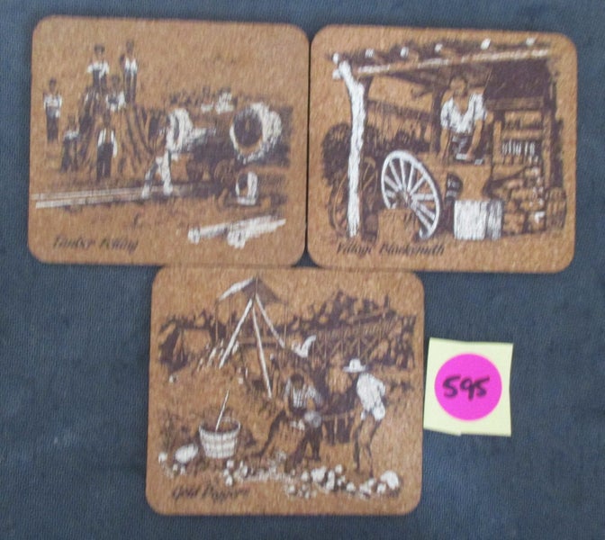 Cork Coasters x 3 Carousel 1