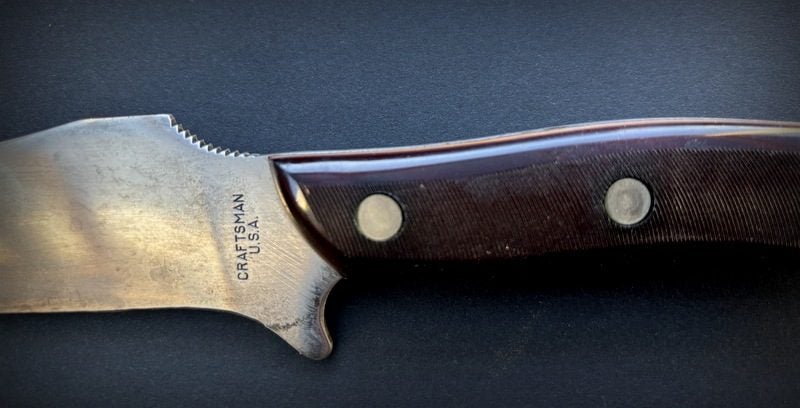 HUGE VINTAGE CARBON FIXED BLADE MADE BY U.S.A SCHRADE FOR SEARS *UNUSED - WOW* Carousel 14