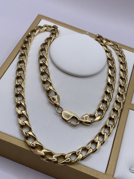 "SWEET GIFT" 10ct Gold Curb Link Necklace *HEAVY & SOLID* Carousel 1
