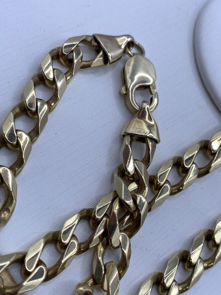 "SWEET GIFT" 10ct Gold Curb Link Necklace *HEAVY & SOLID* Carousel 7
