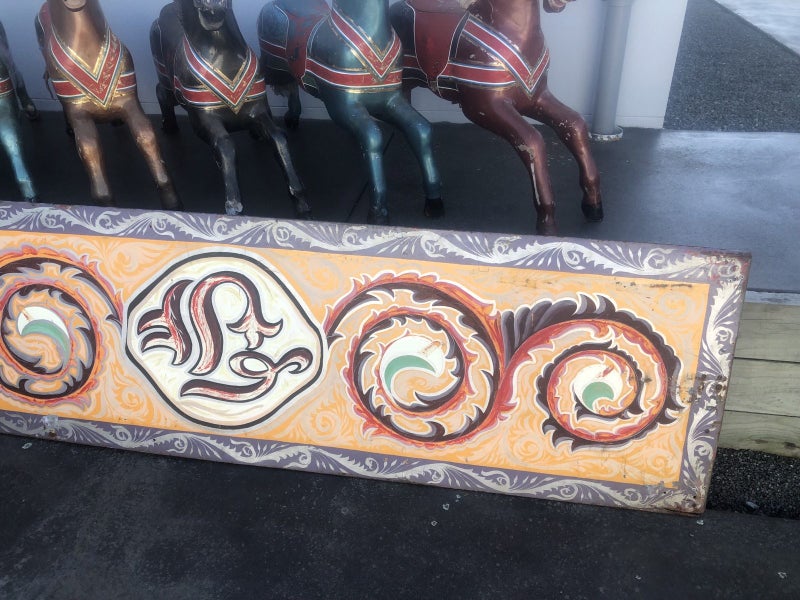 Old Carnival Carousel Horse & Top Art Cresting Panel Carousel 2