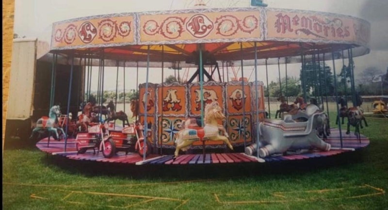 Old Pink Carnival Carousel Motorbike Carousel 9
