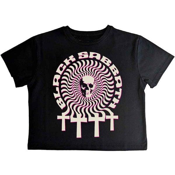Black Sabbath Womens/Ladies Hypnotic Skull Crop Carousel 1
