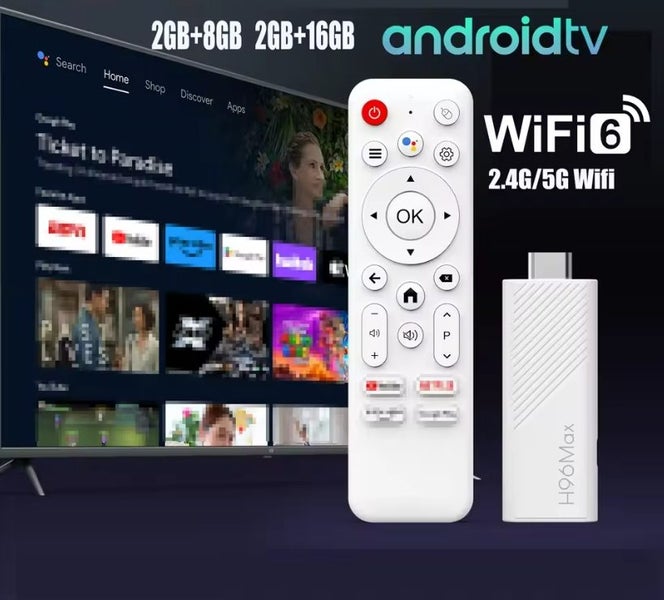 H96 MAX Android TV Stick Allwinner H313 2.4G Wifi 5G 16GB 4K 3D HDR Voice Remote Carousel 2