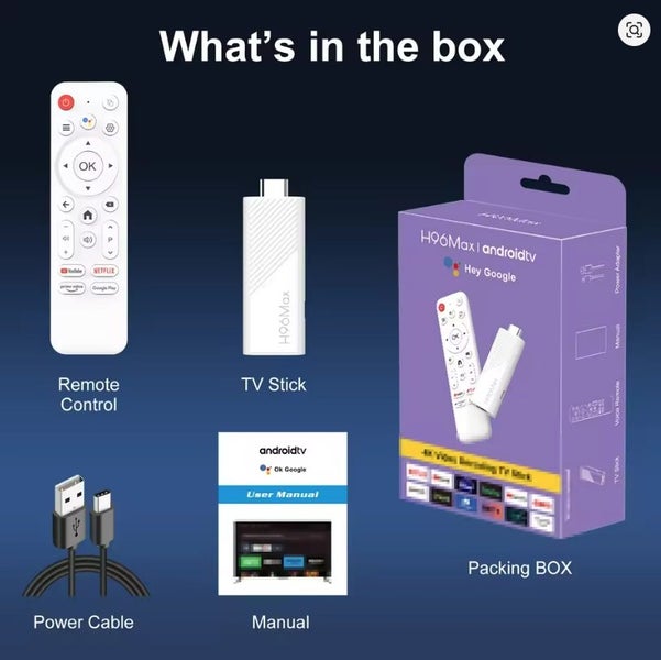 H96 MAX Android TV Stick Allwinner H313 2.4G Wifi 5G 16GB 4K 3D HDR Voice Remote Carousel 7